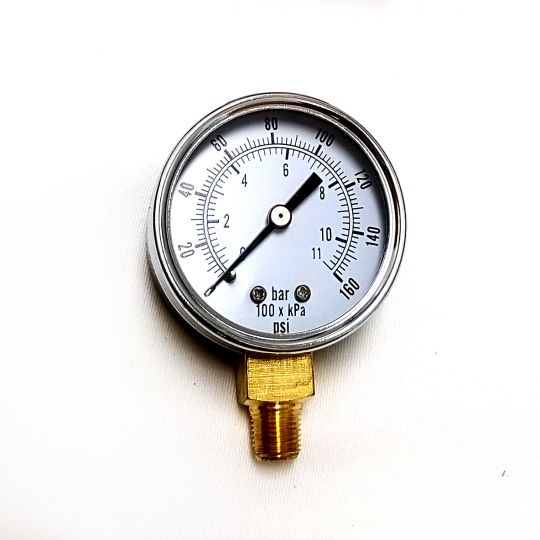 2" 0-160 psi 1/8" mpt out bottom gauge