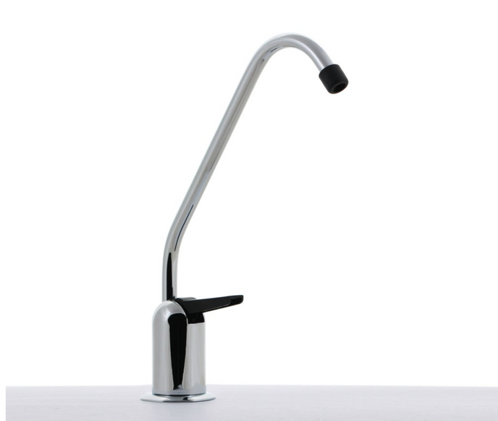 Chrome long-reach dispenser faucet