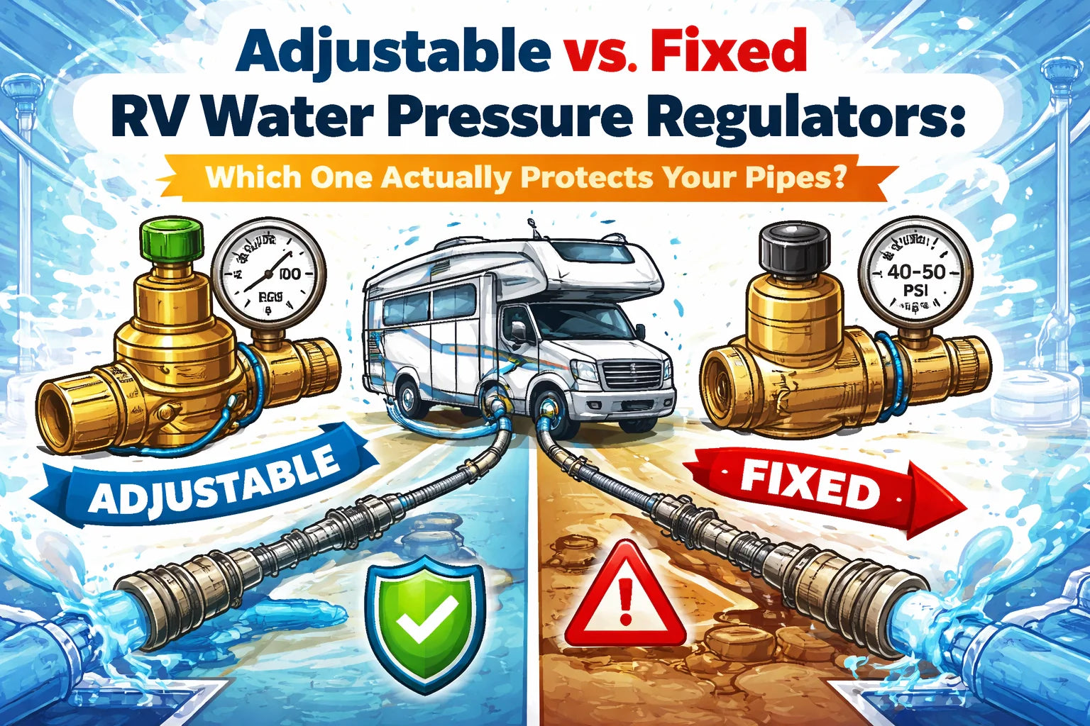 Adjustable vs. Fixed RV Water Pressure Regulators: Which One Actually Protects Your Pipes?