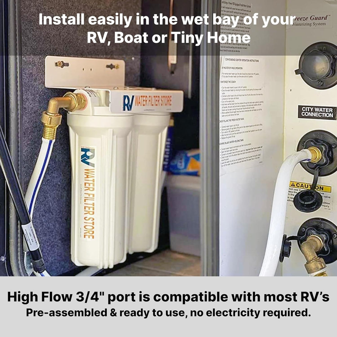 Essential Whole RV Water Filter System with Bracket