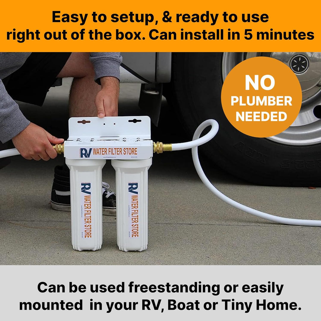 Essential Whole RV Water Filter System with Bracket