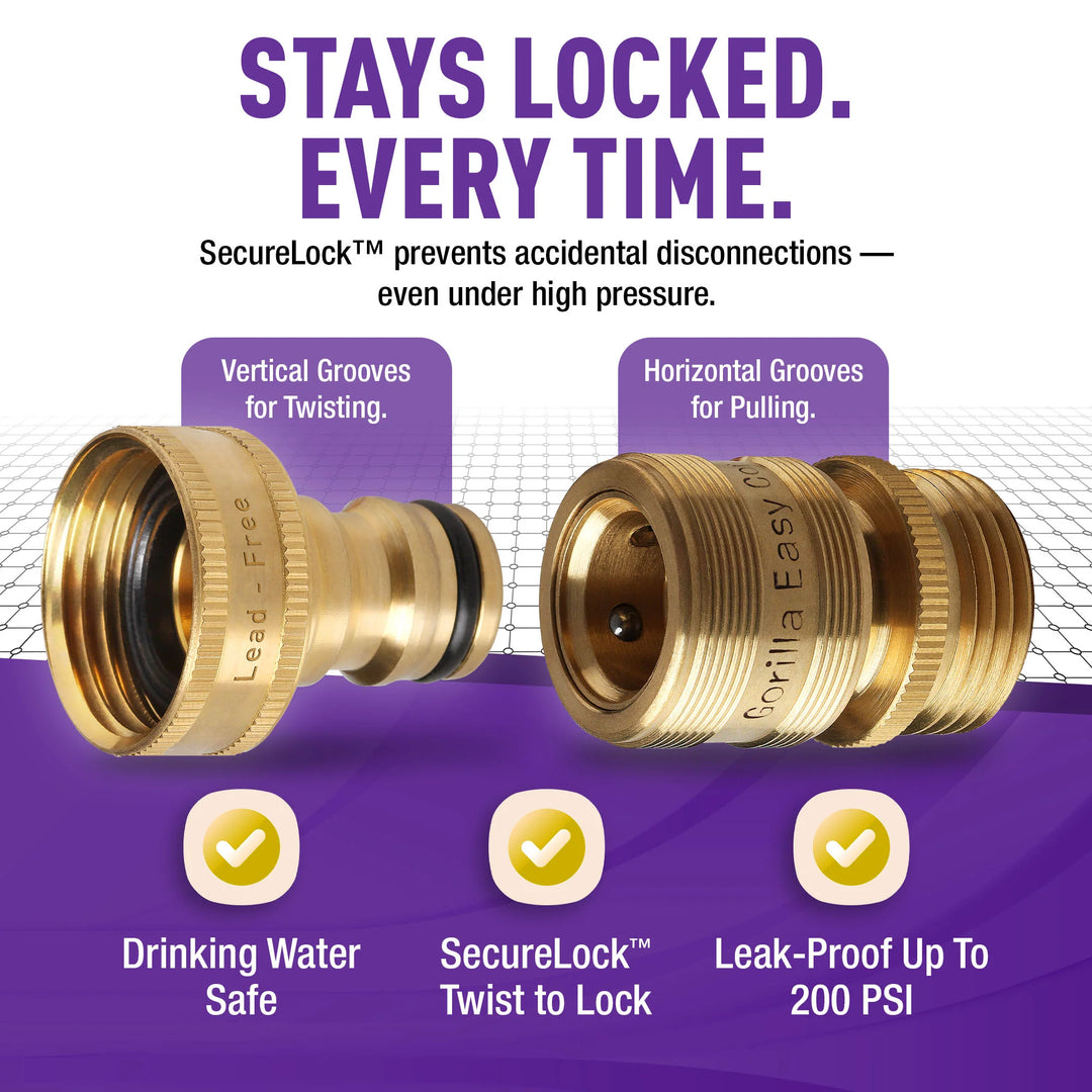 Lead Free Brass Quick Connect Set MADE IN USA