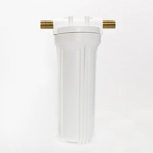 Single 1/2" White Canister with wrench, Mounting Bracket, 1/2" MPT Fittings